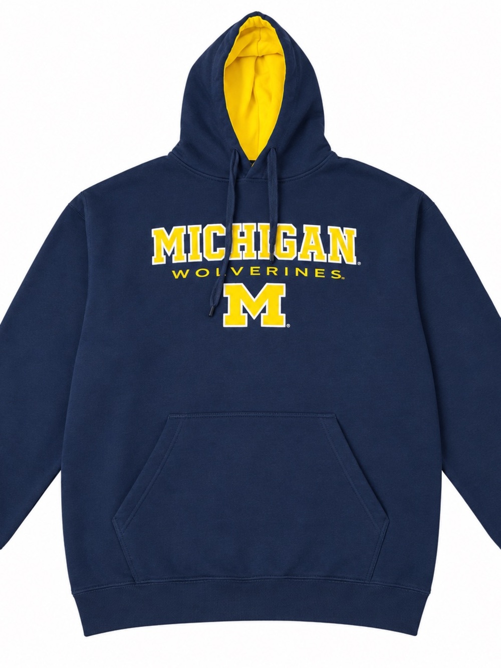 Men’s 2XL Michigan Wolverines Hoodie Navy & Yellow Old Varsity Brand Sportswear